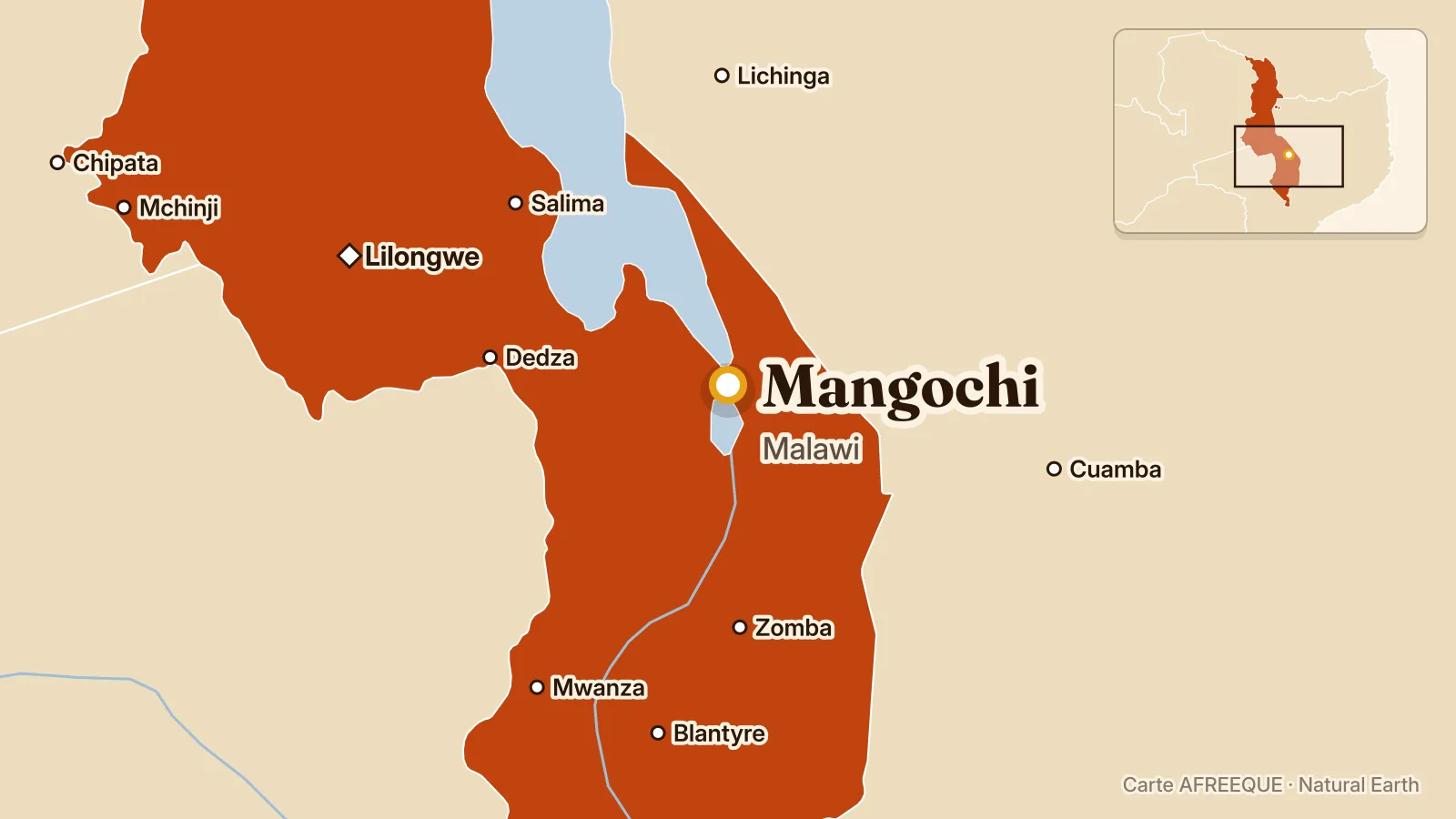 Carte : Mangochi, Malawi