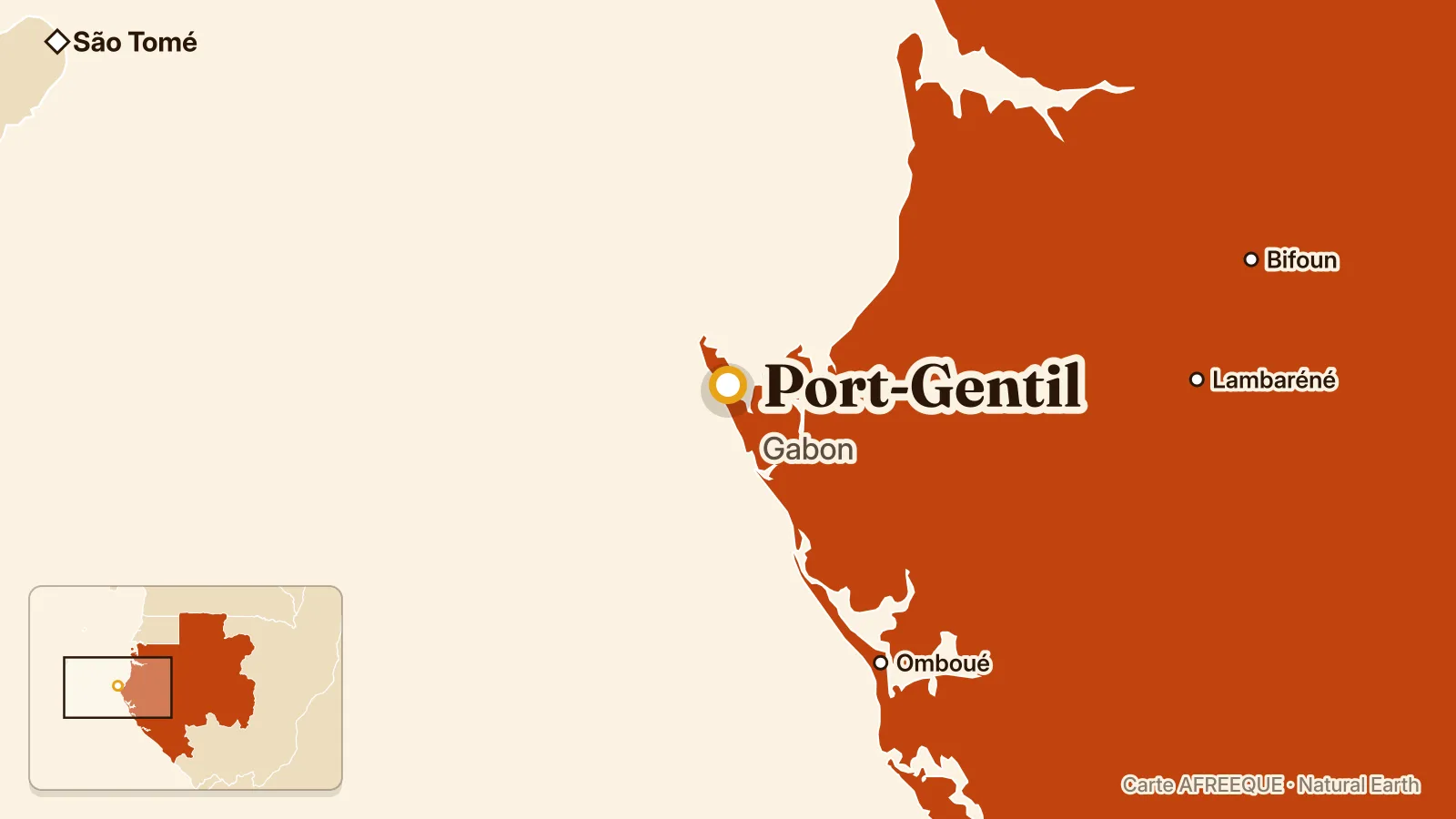 Carte : Port-Gentil, Gabon