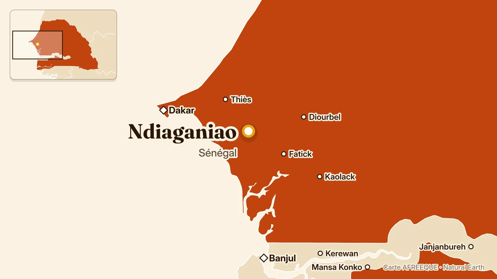 Carte : Ndiaganiao, Sénégal