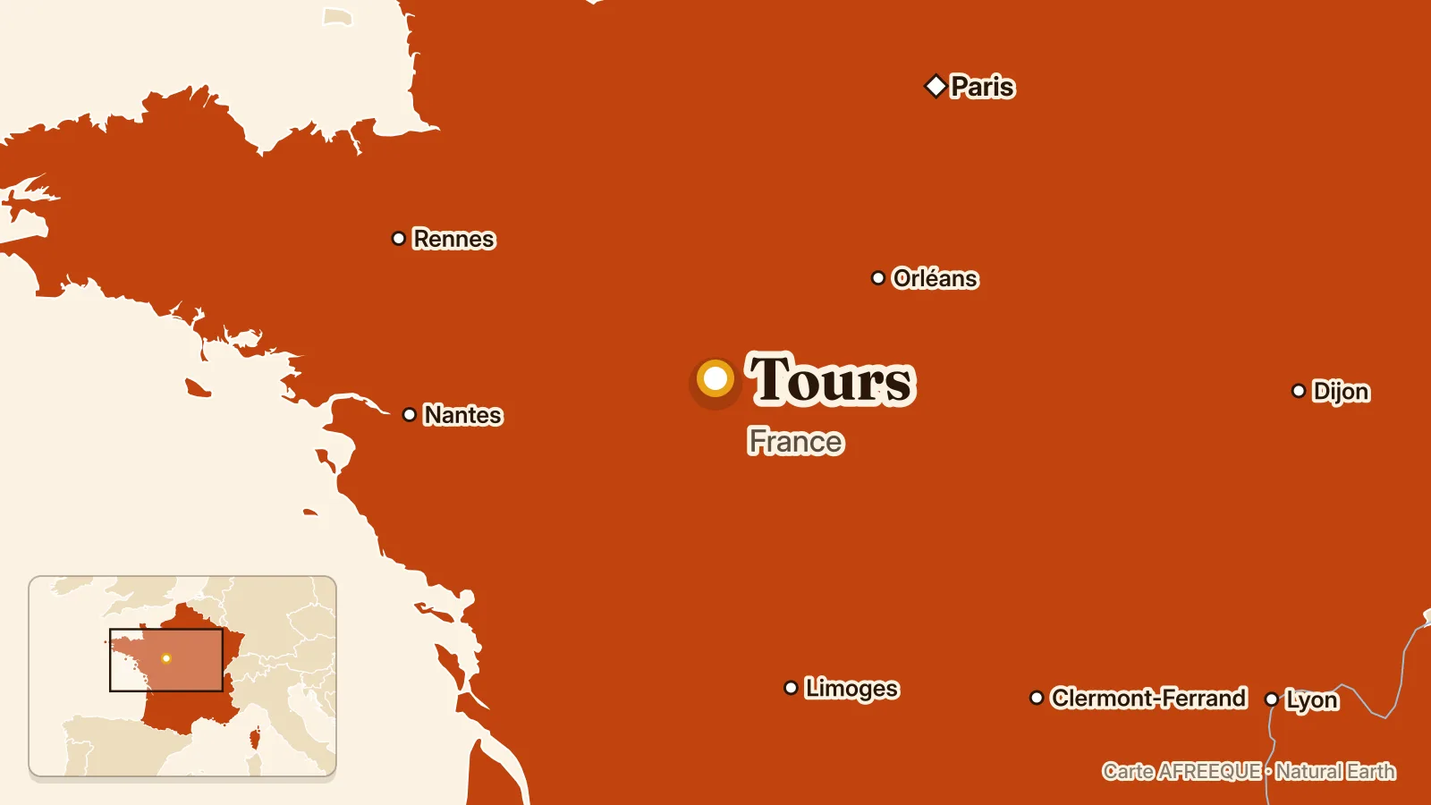 Carte : Tours, France