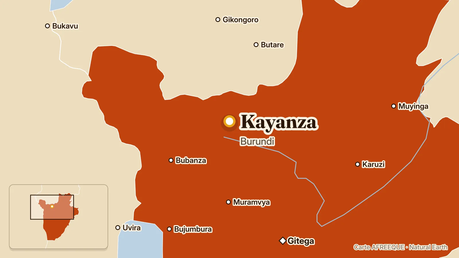Carte : Kayanza, Burundi