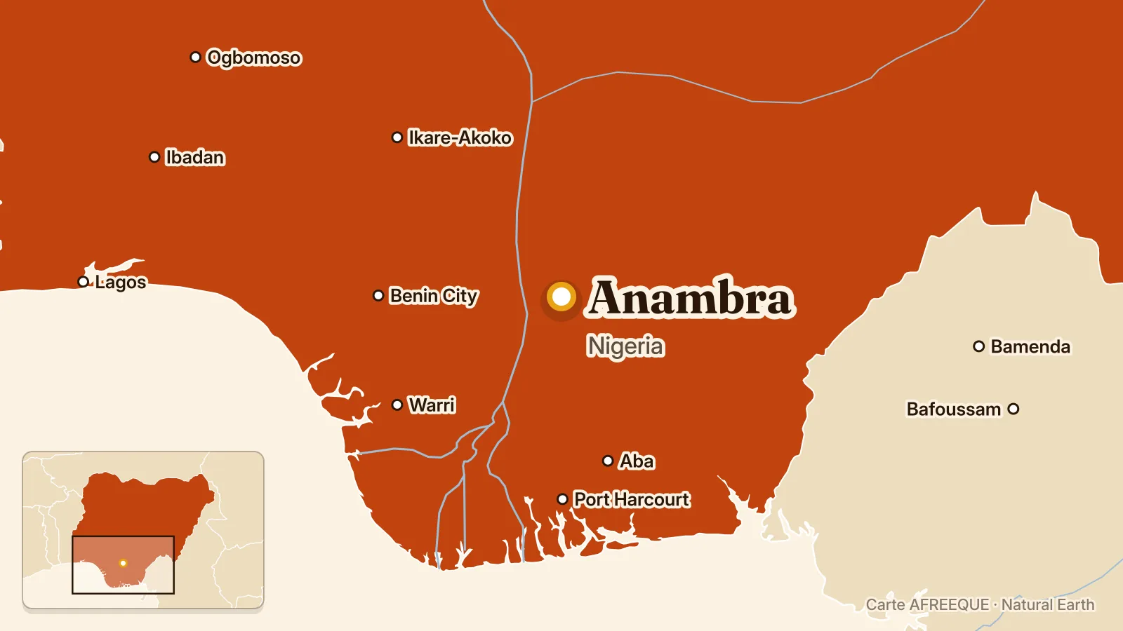 Carte : Anambra, Nigeria