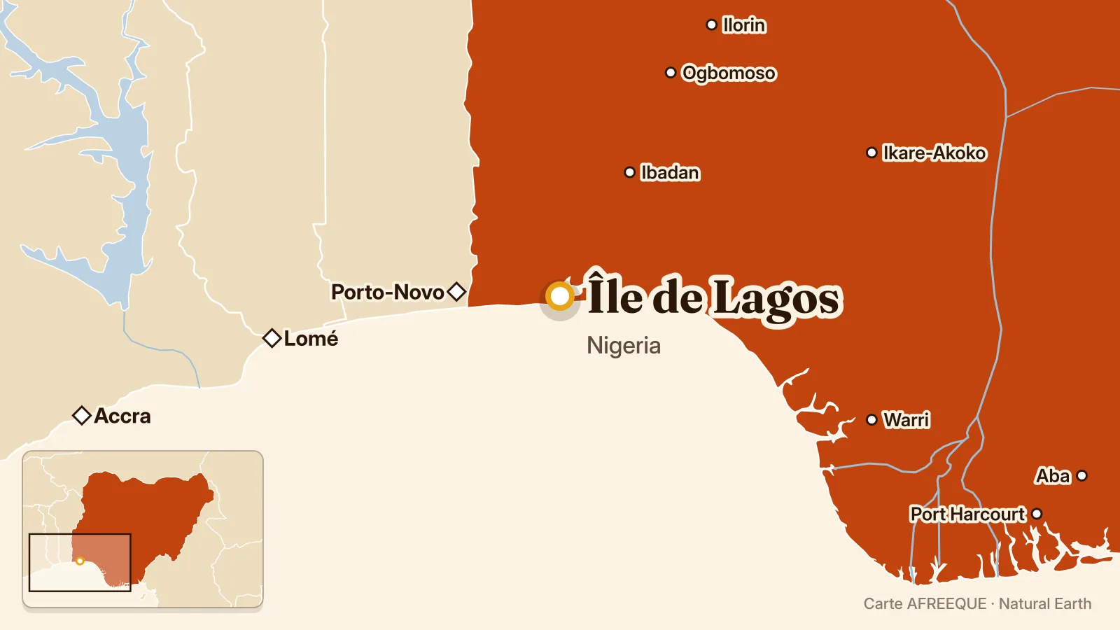 Carte : Île de Lagos, Nigeria