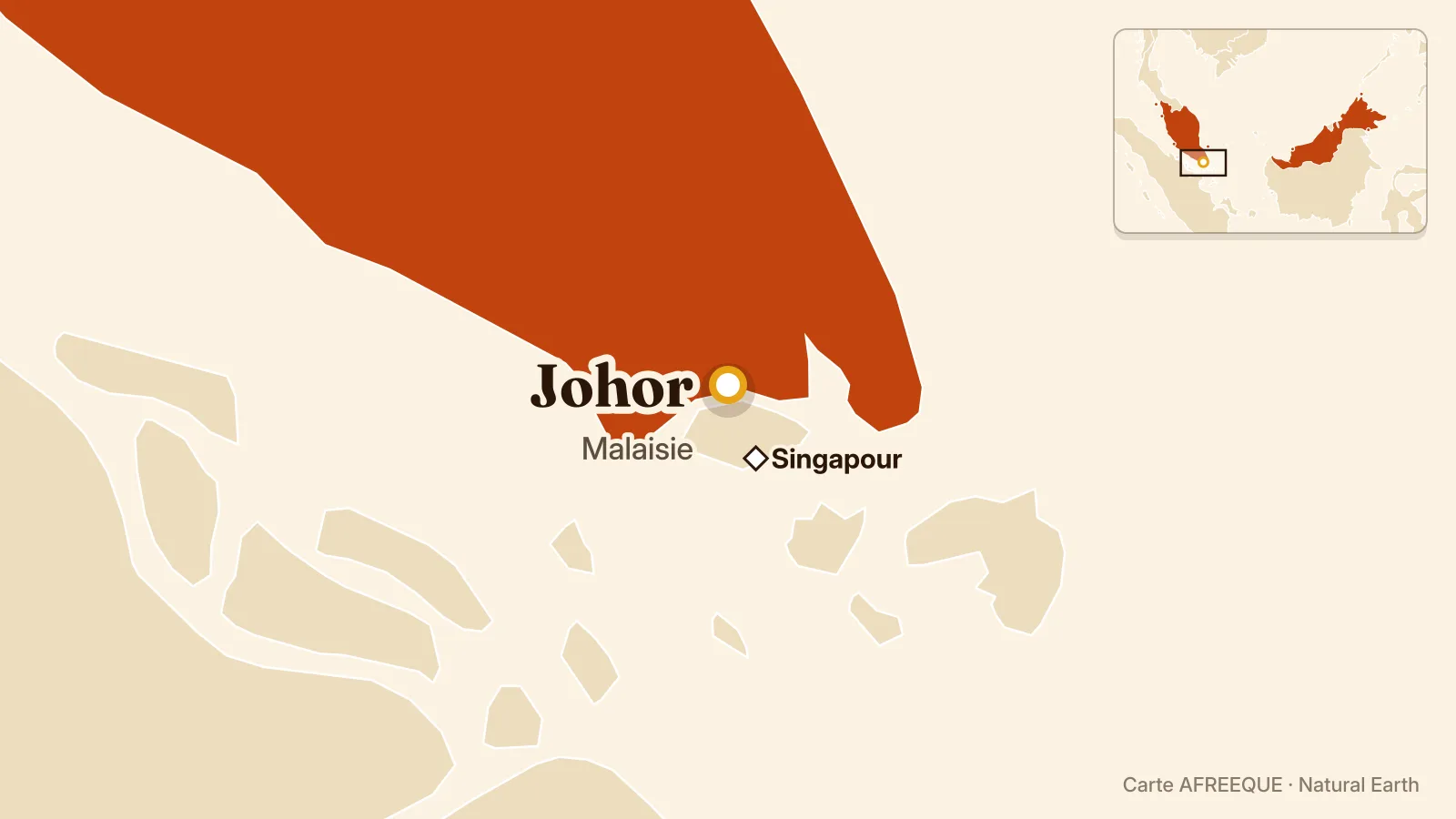 Carte : Johor, Malaisie