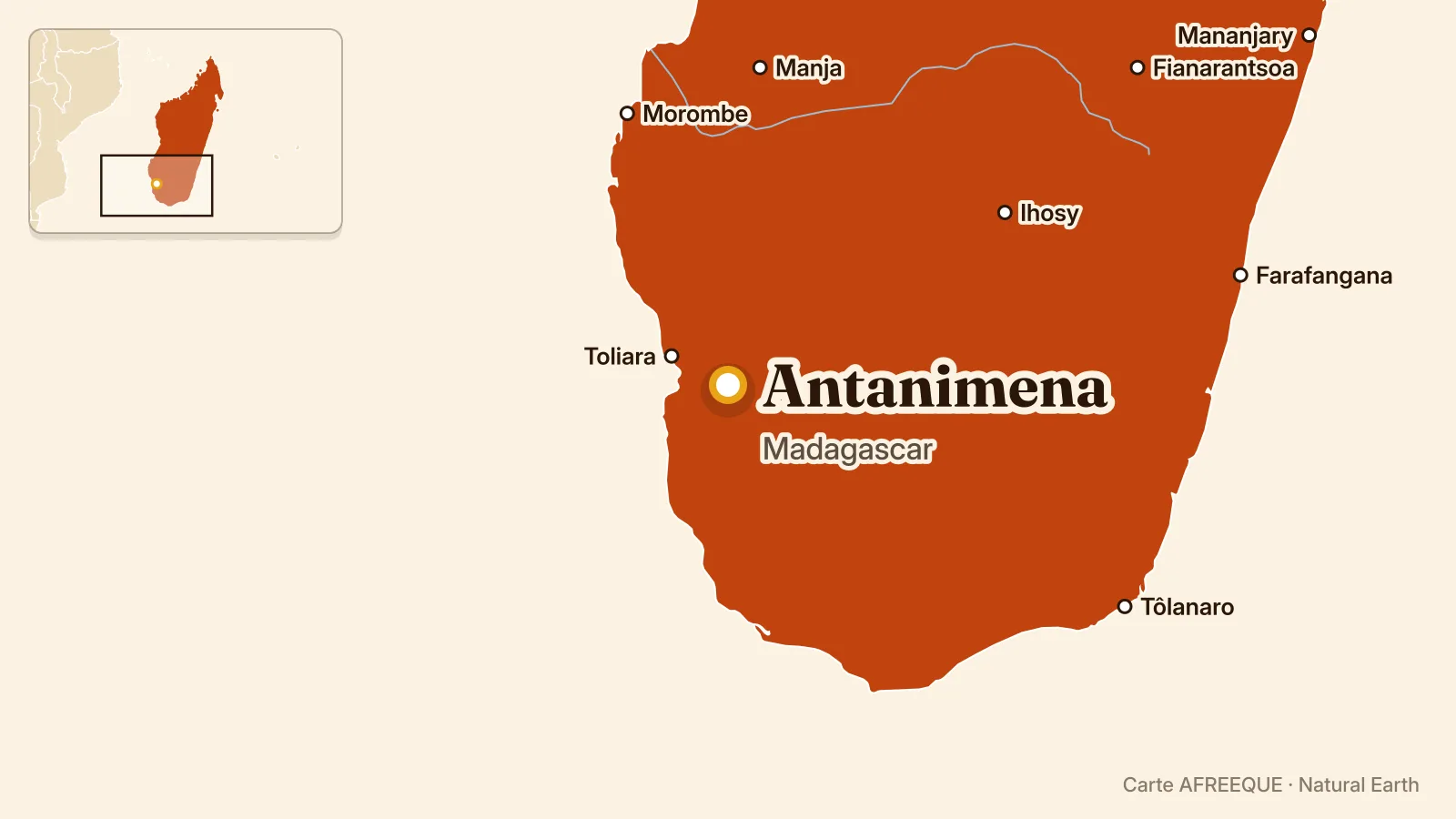 Carte : Antanimena, Madagascar