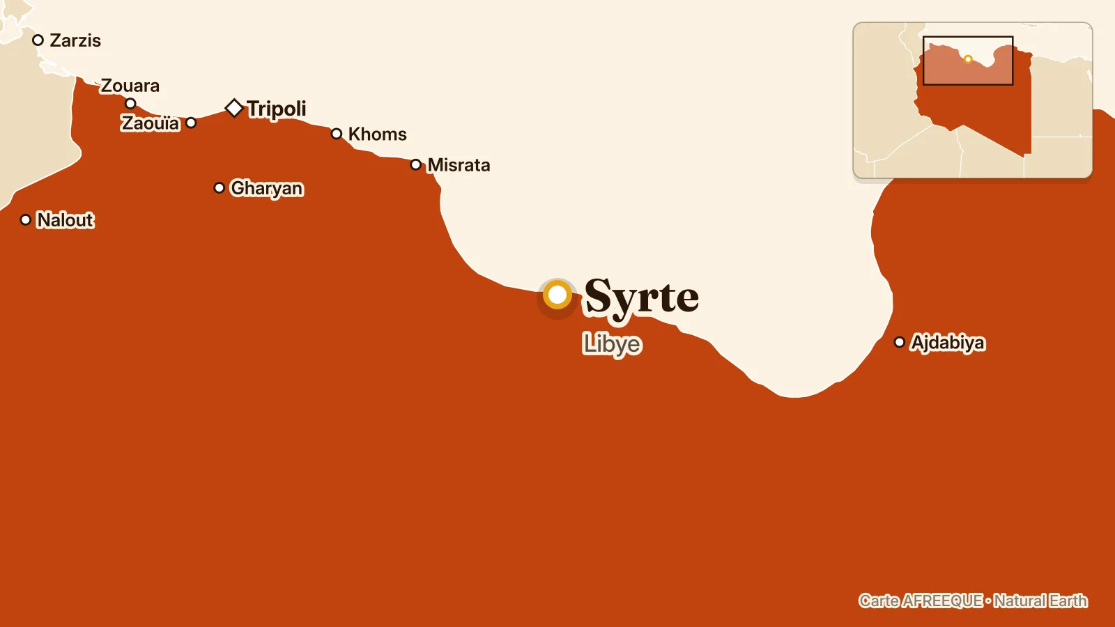Carte : Syrte, Libye