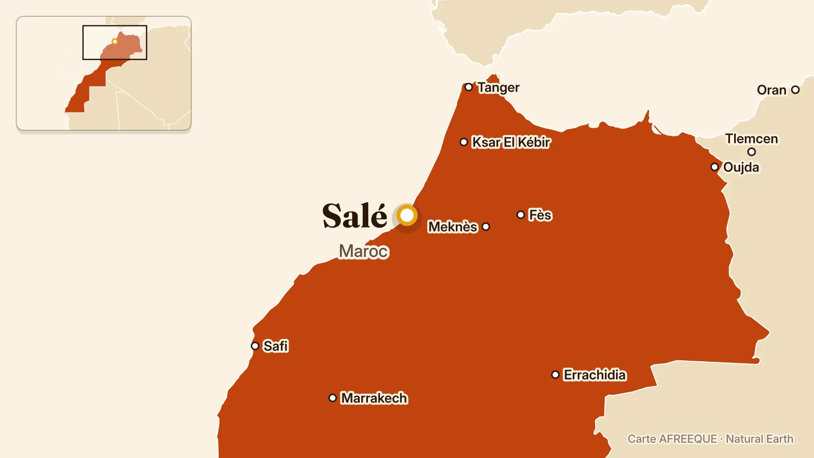 Carte : Salé, Maroc