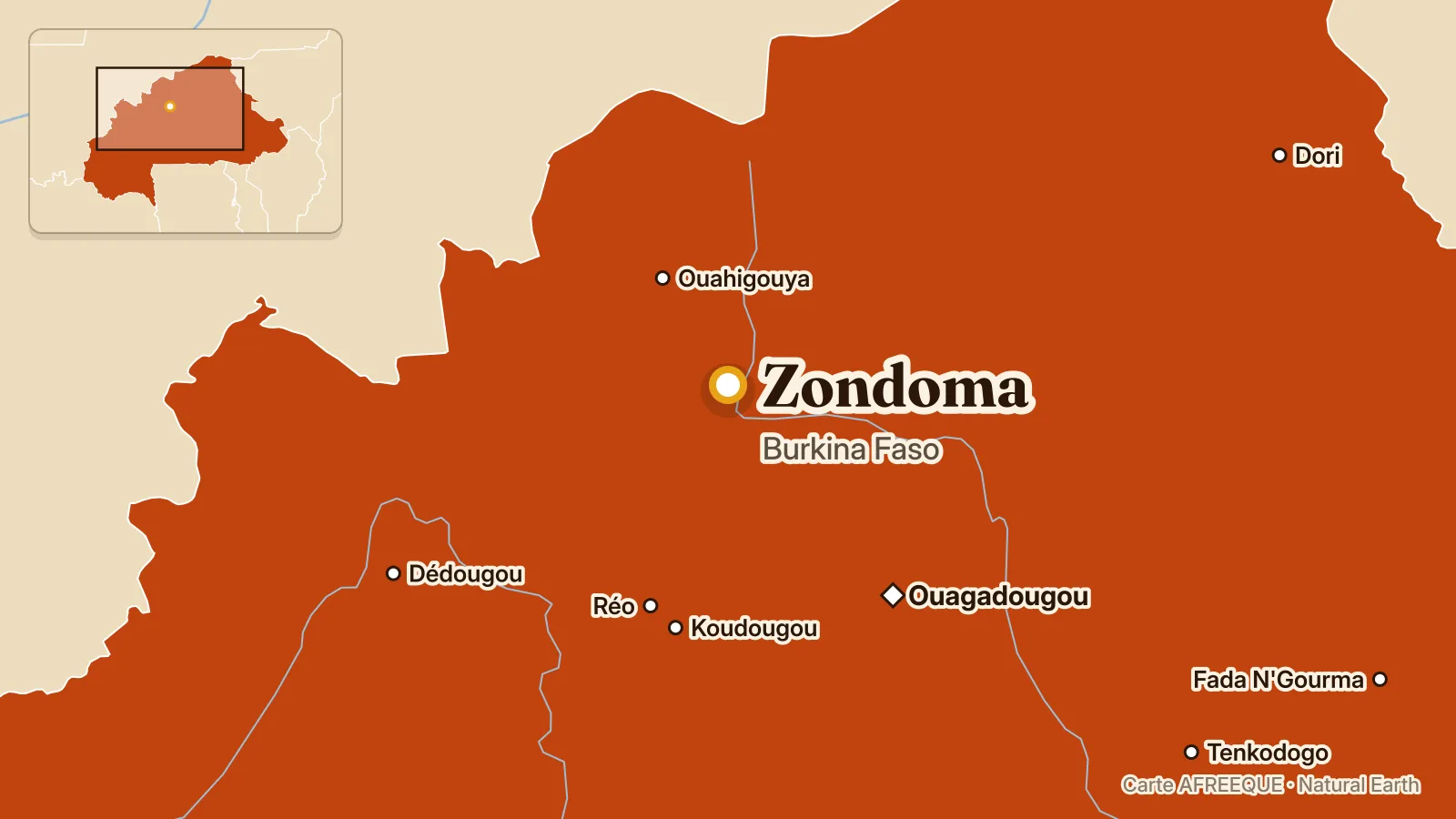 Carte : Zondoma, Burkina Faso
