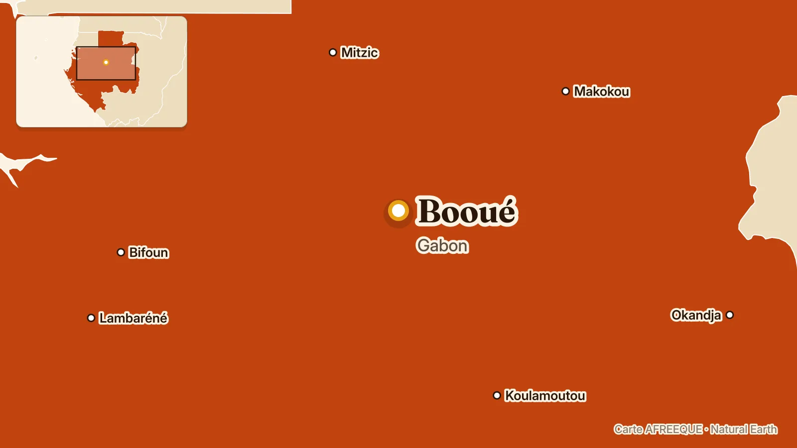 Carte : Booué, Gabon