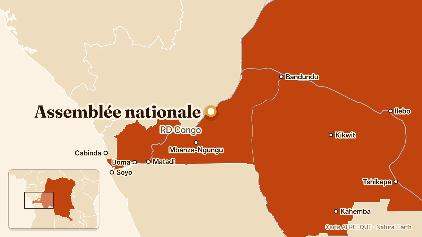 Map: Assemblée nationale, DR Congo