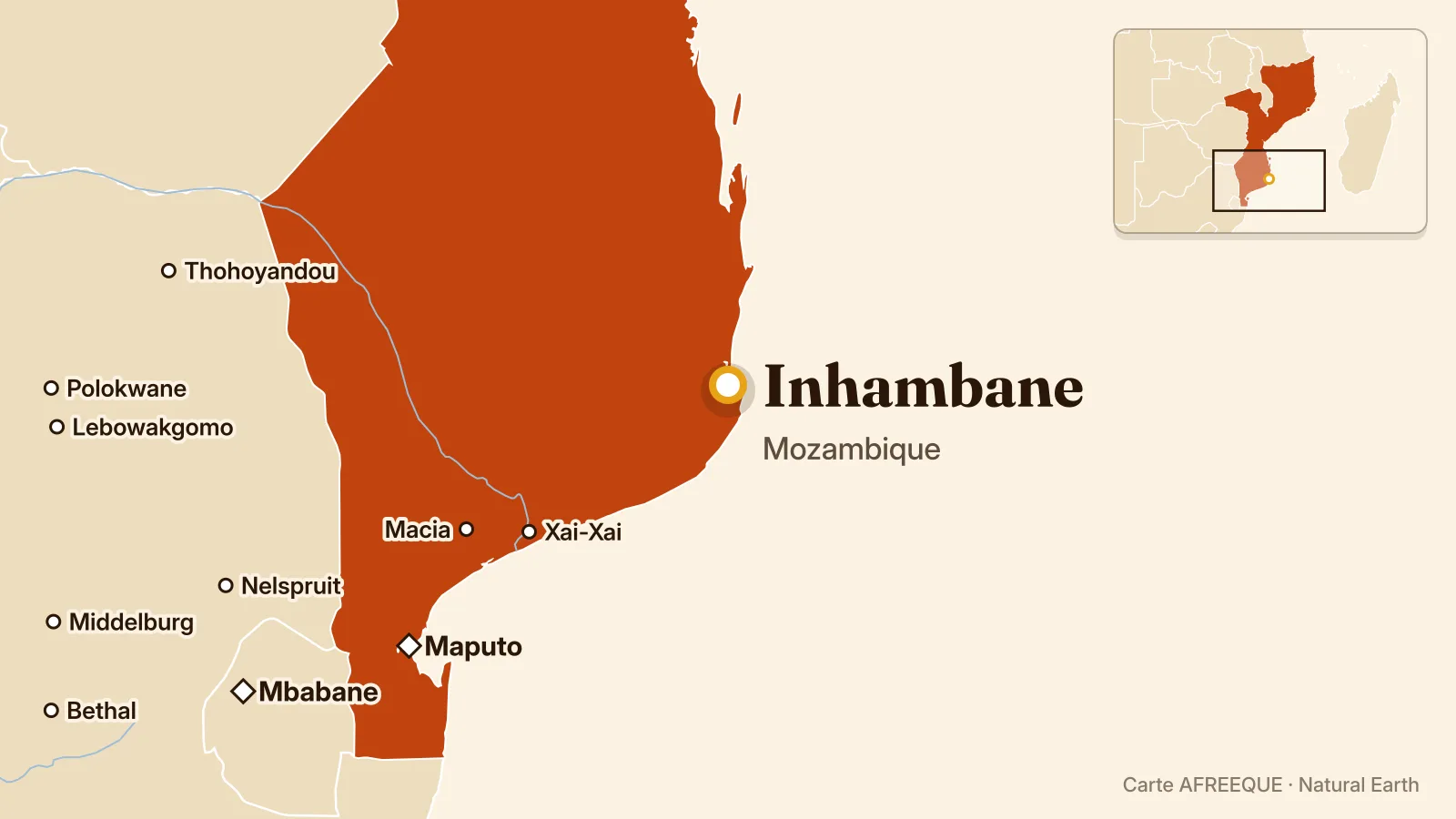 Carte : Inhambane, Mozambique
