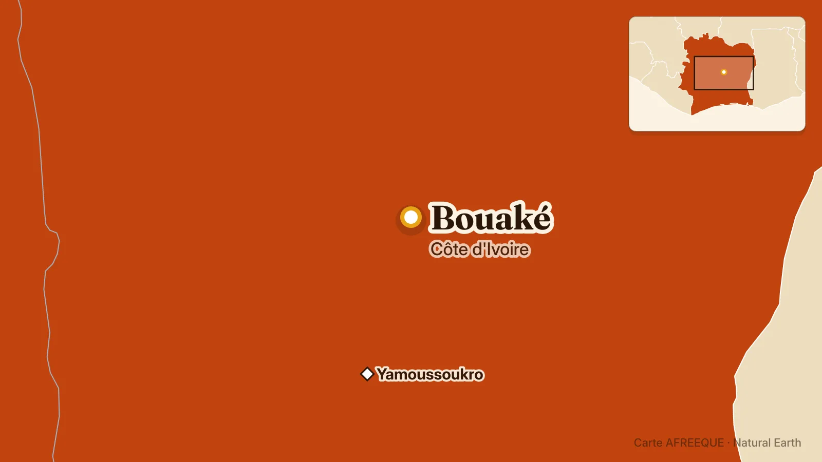 Carte : Bouaké, Côte d'Ivoire