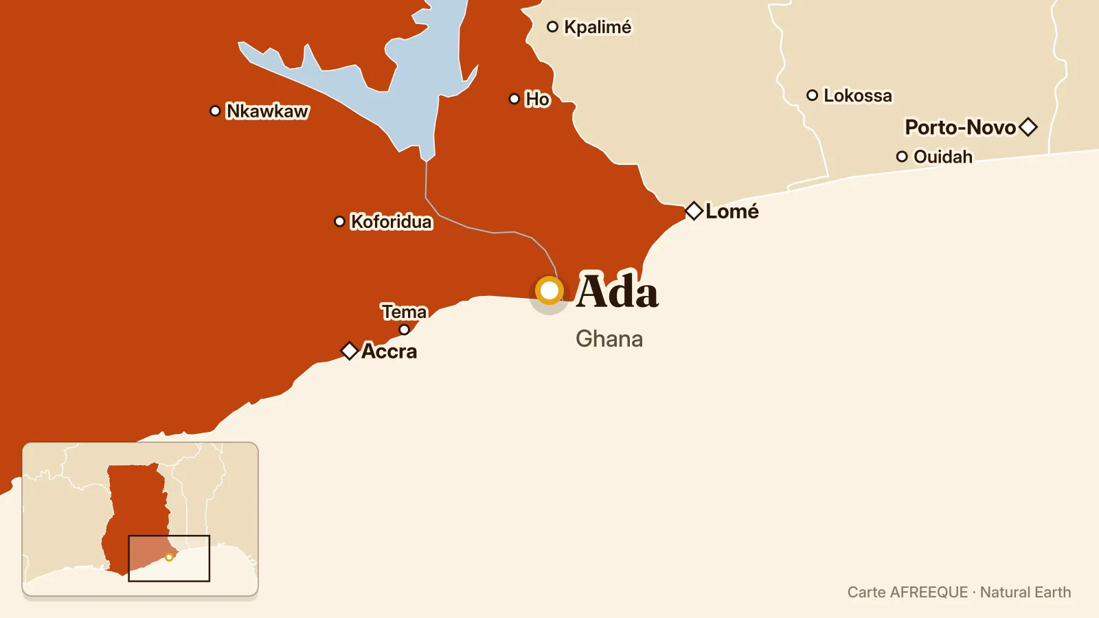Carte : Ada, Ghana