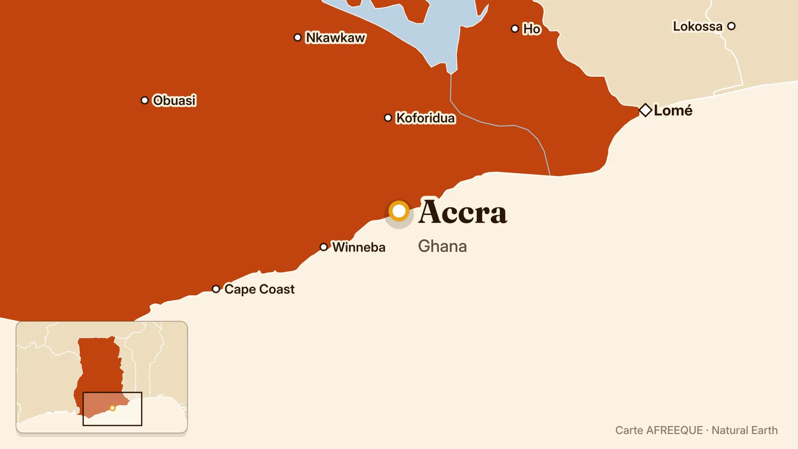 Carte : Accra, Ghana