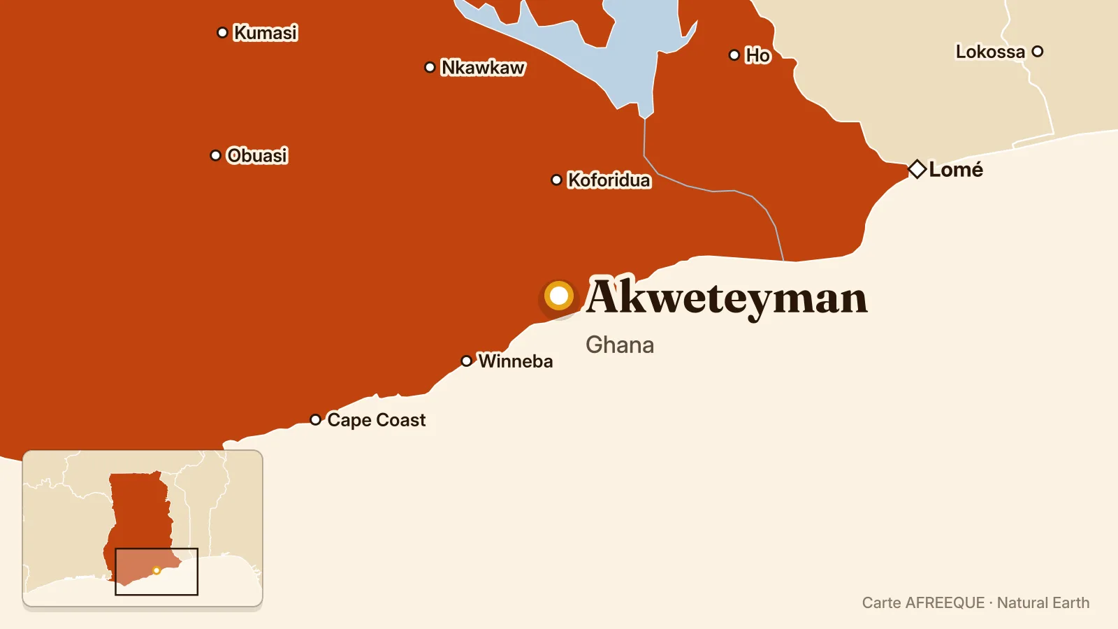 Carte : Akweteyman, Ghana