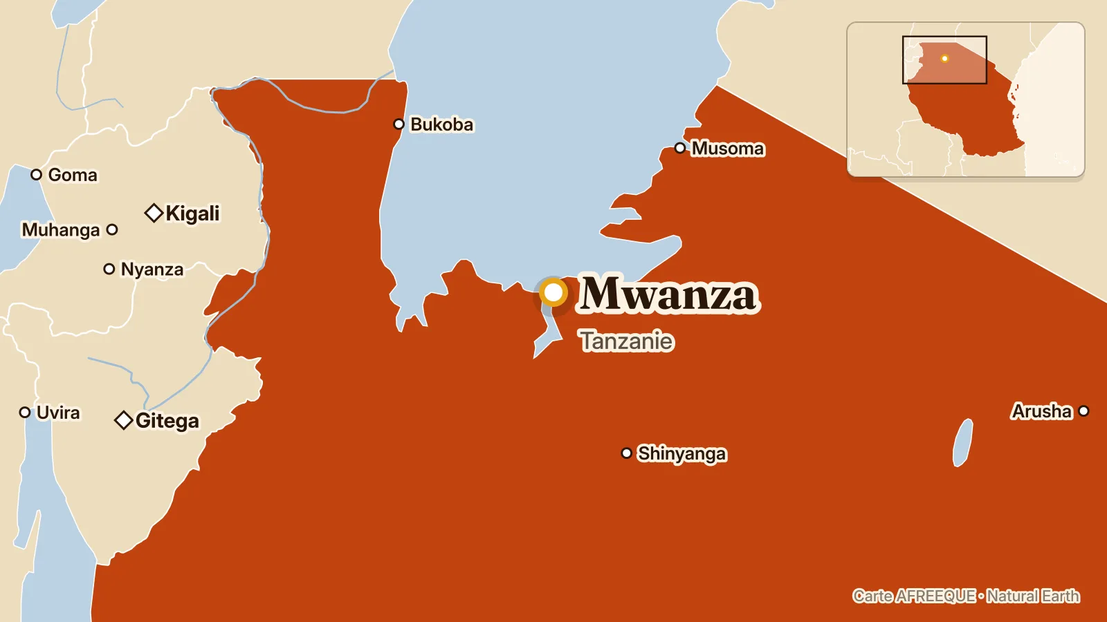Carte : Mwanza, Tanzanie