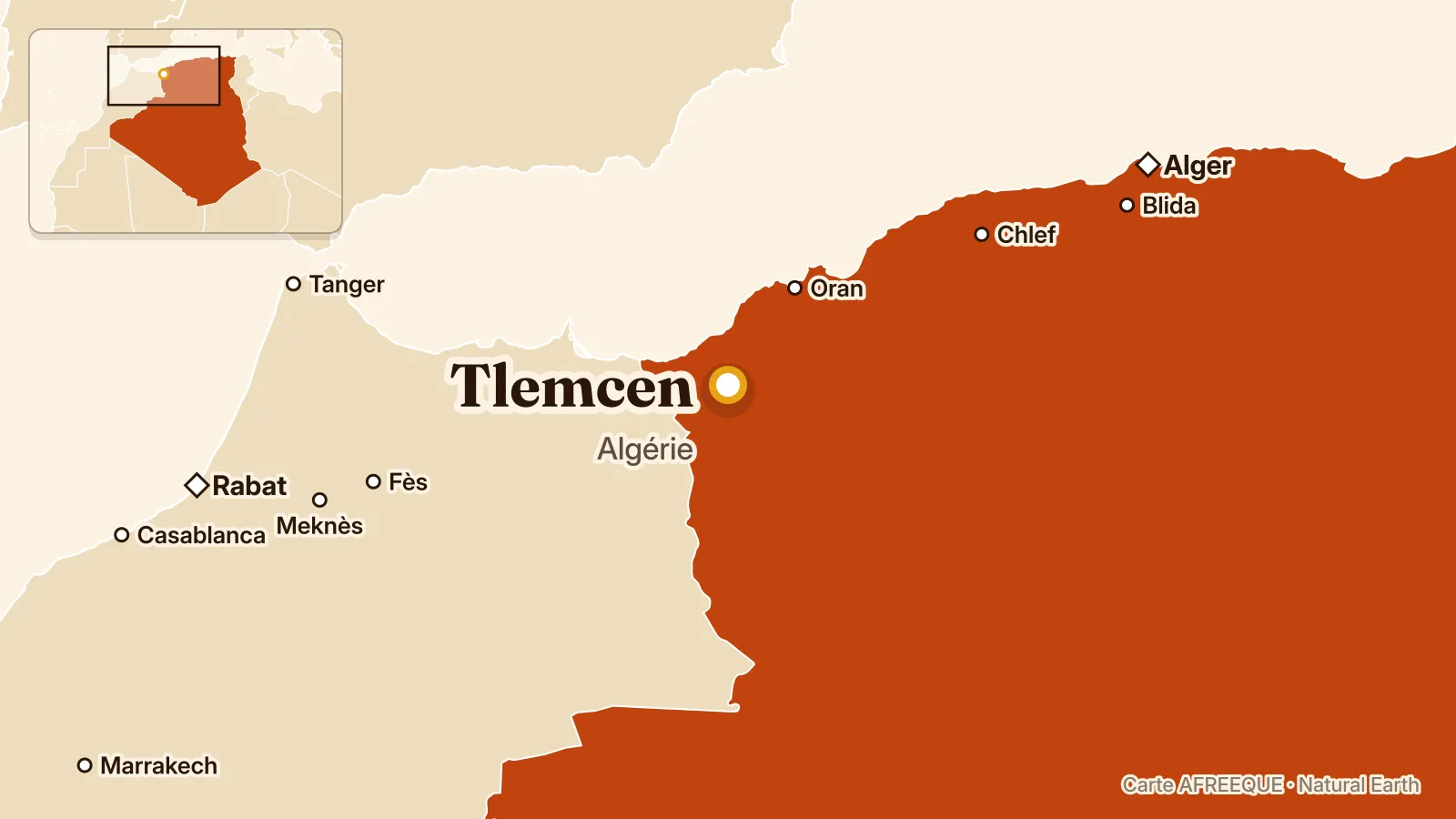 Carte : Tlemcen, Algérie
