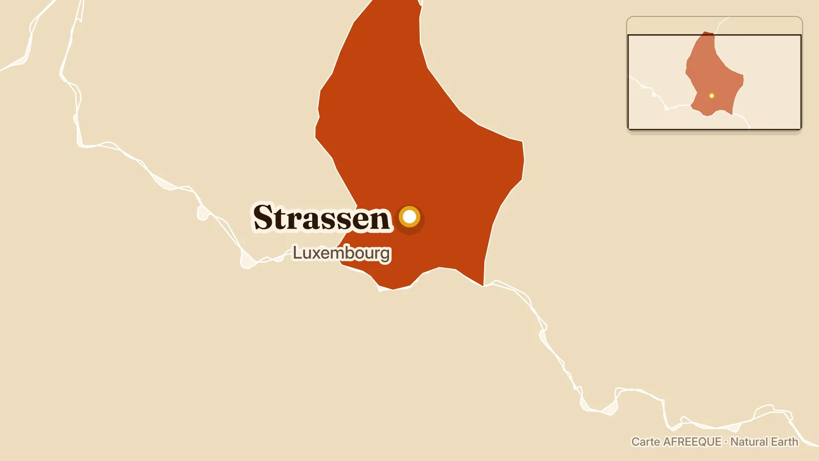 Carte : Strassen, Luxembourg