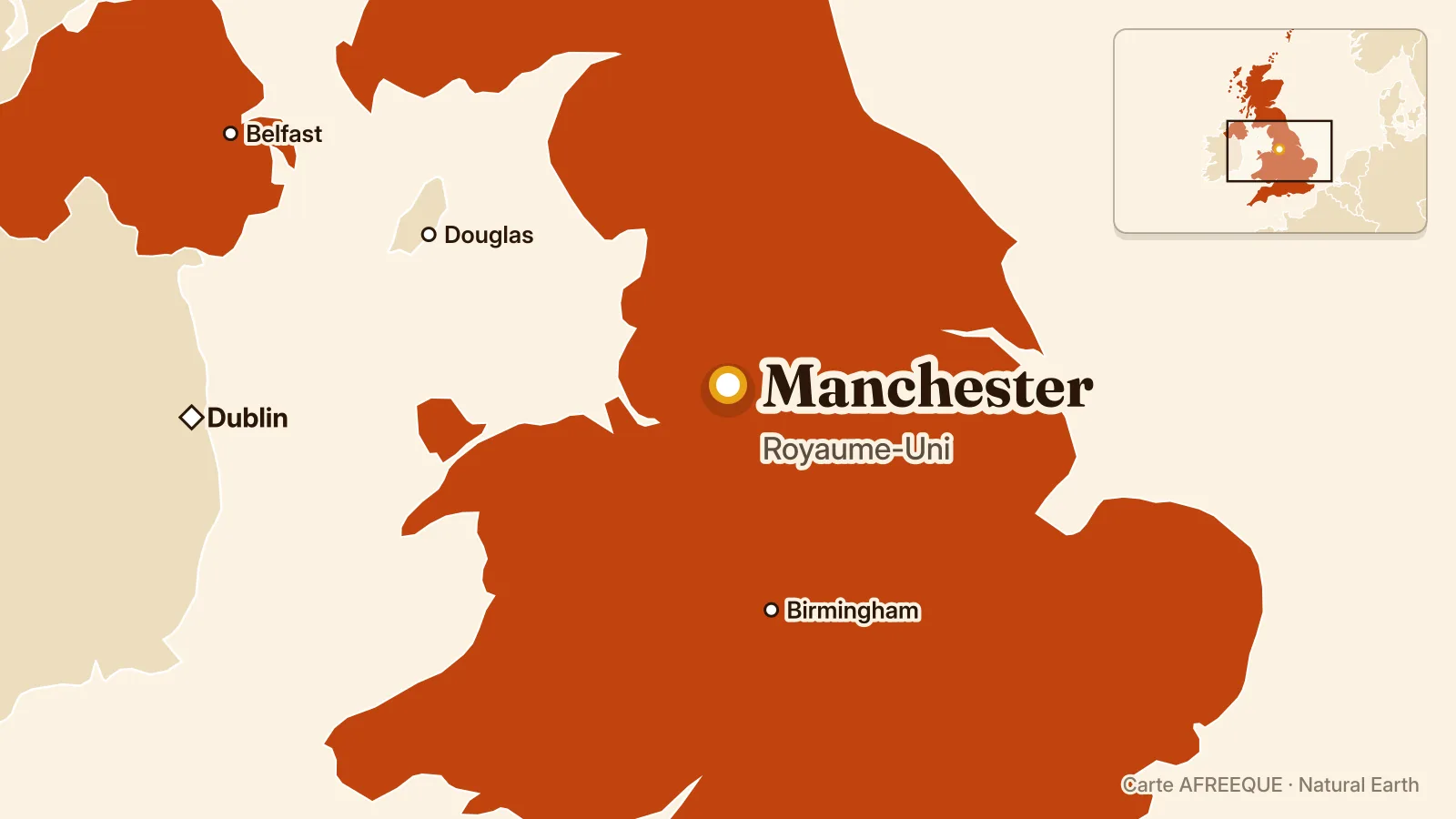 Carte : Manchester, Royaume-Uni