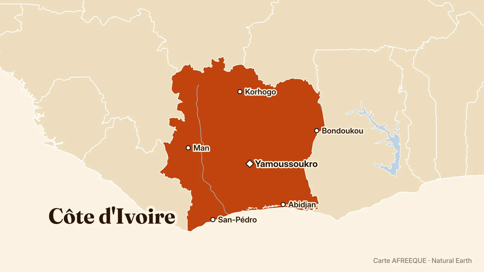 Carte : Côte d'Ivoire