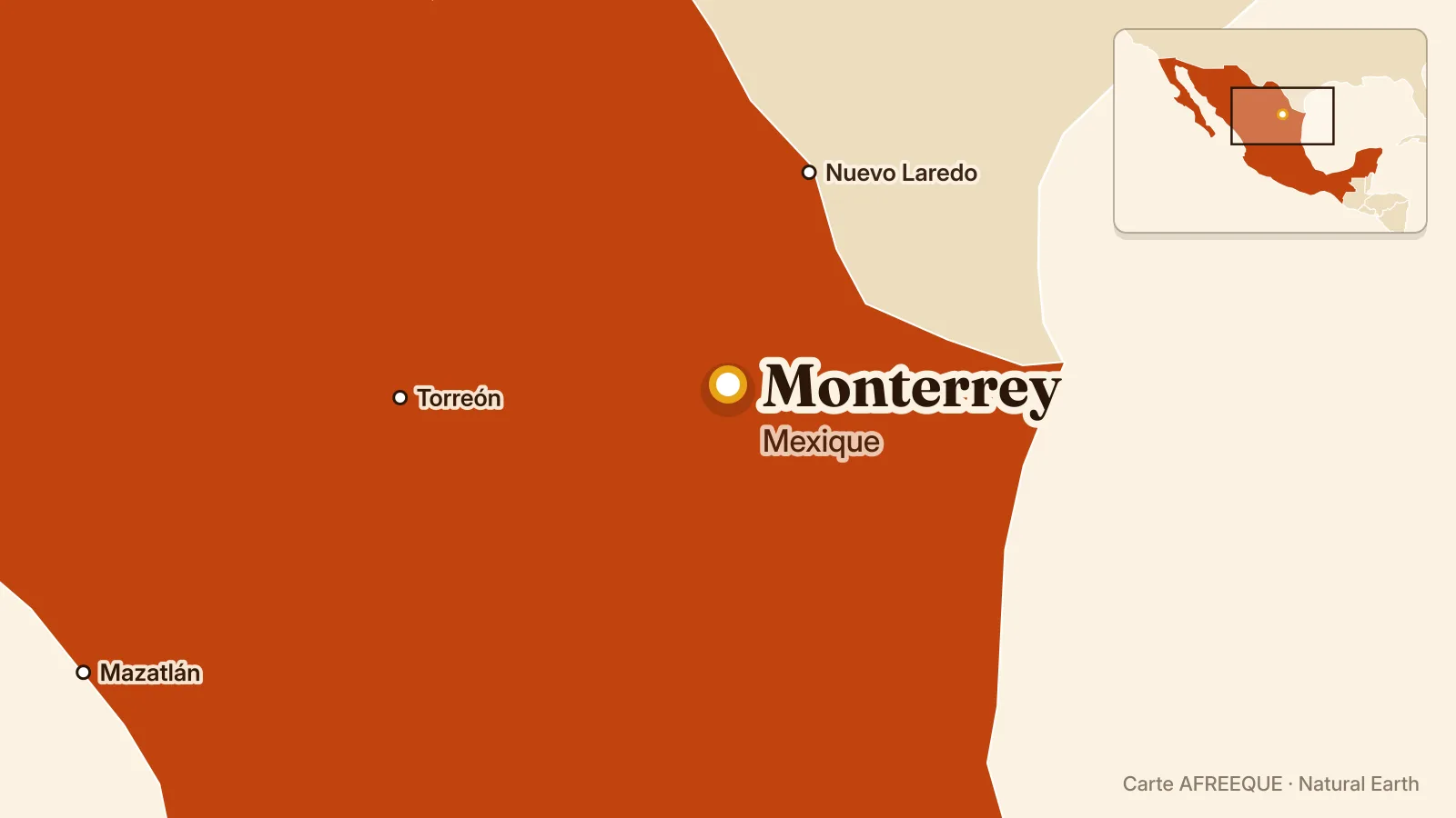Carte : Monterrey, Mexique