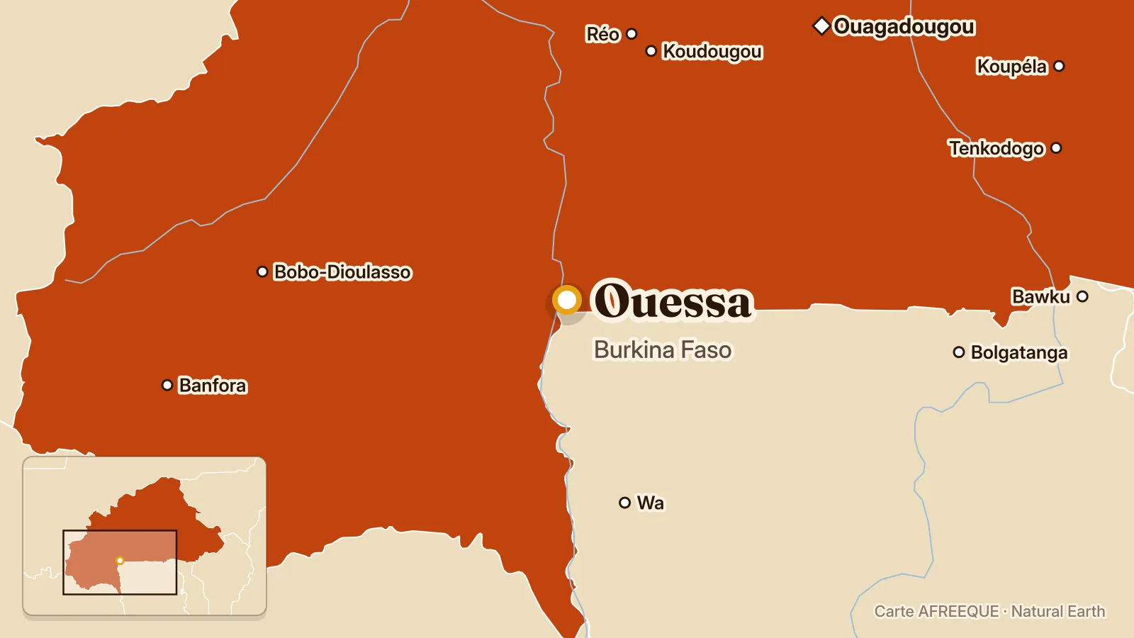 Carte : Ouessa, Burkina Faso