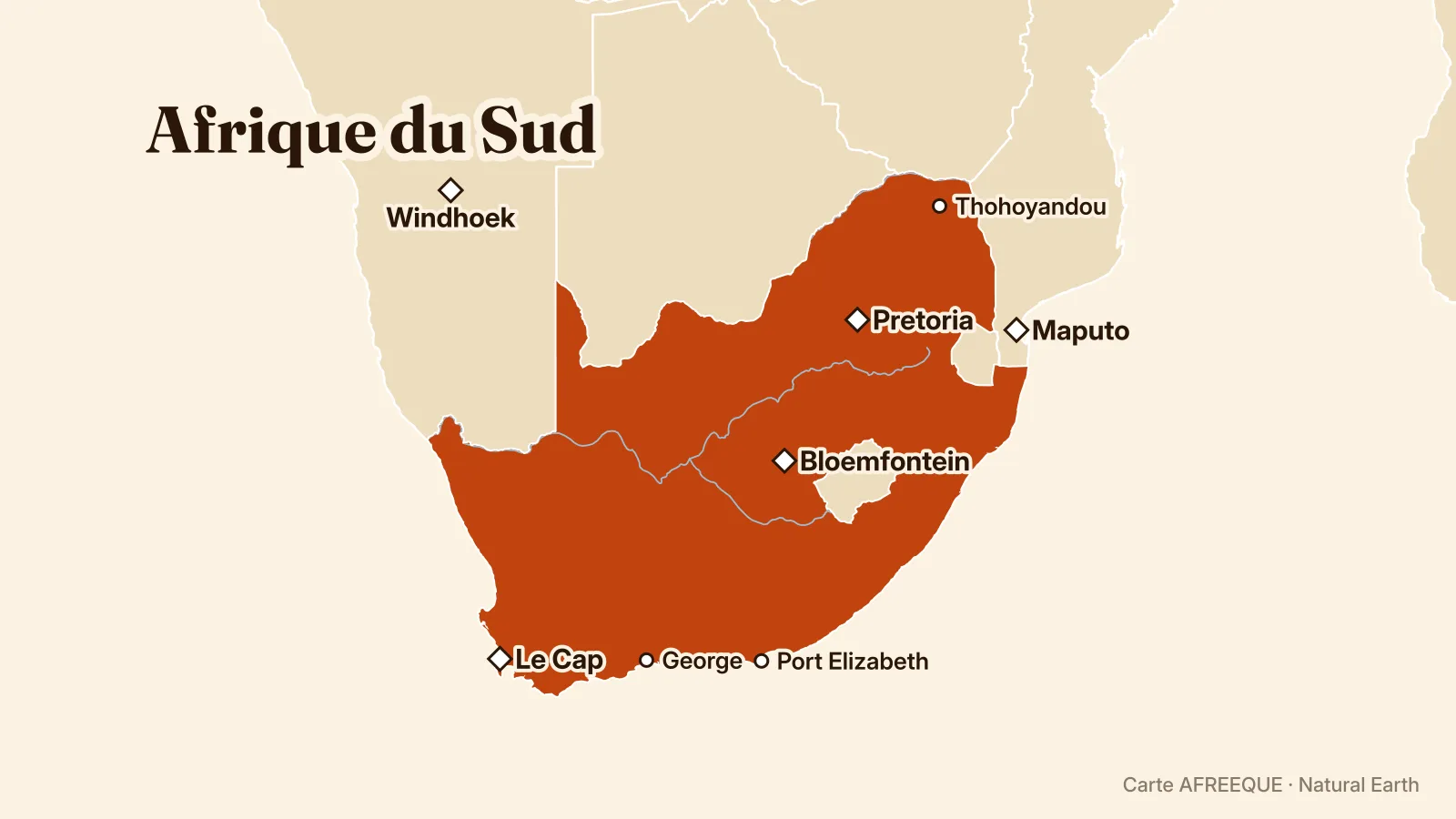 Carte : Afrique du Sud