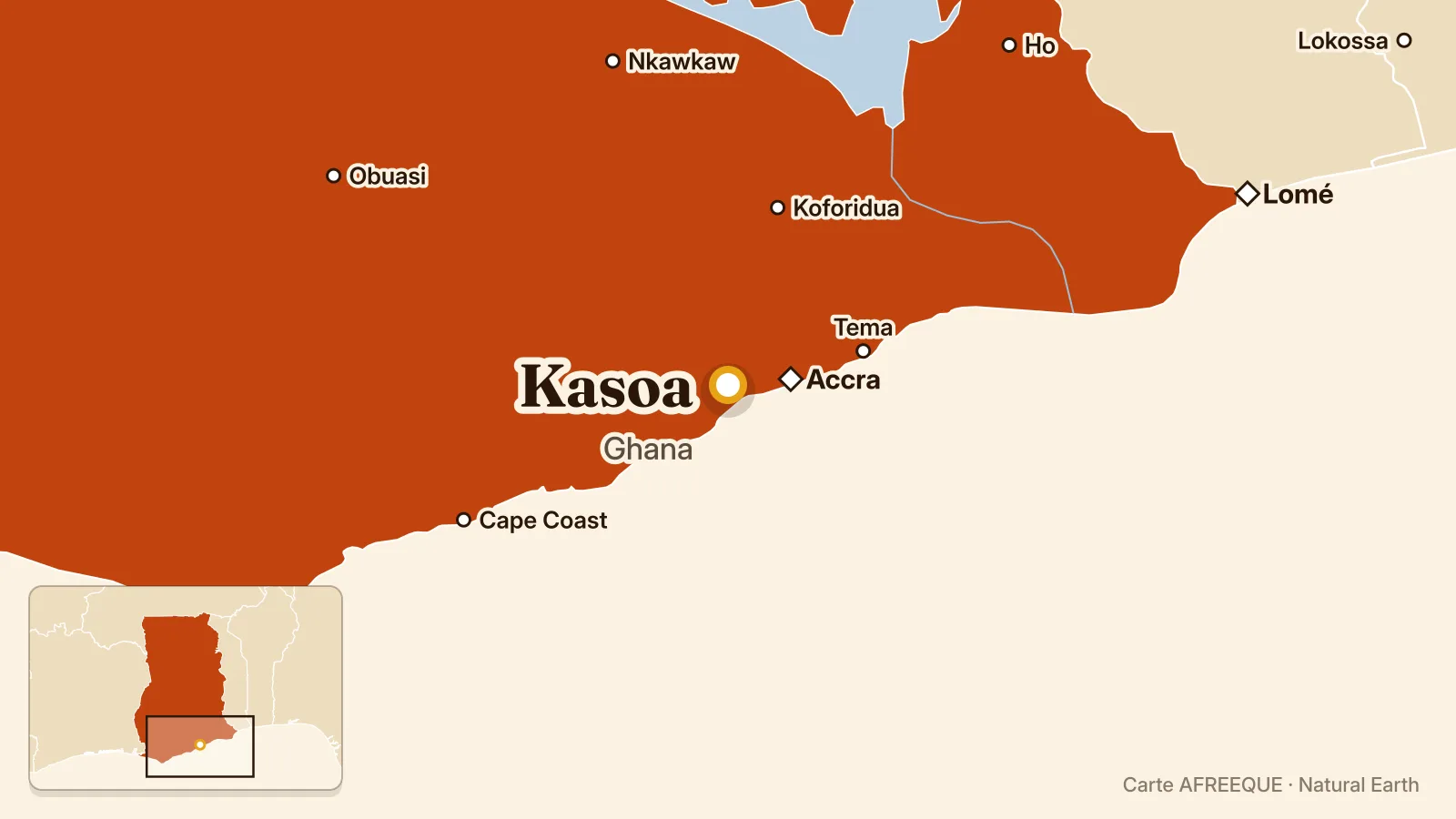 Carte : Kasoa, Ghana