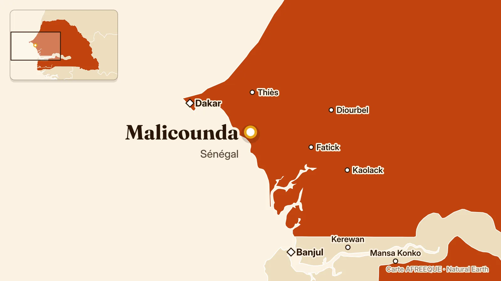 Carte : Malicounda, Sénégal
