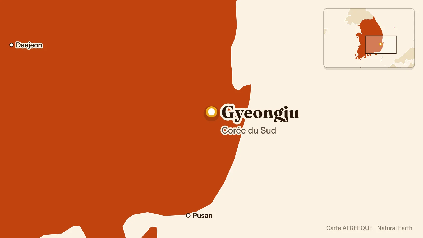 Carte : Gyeongju, Corée du Sud