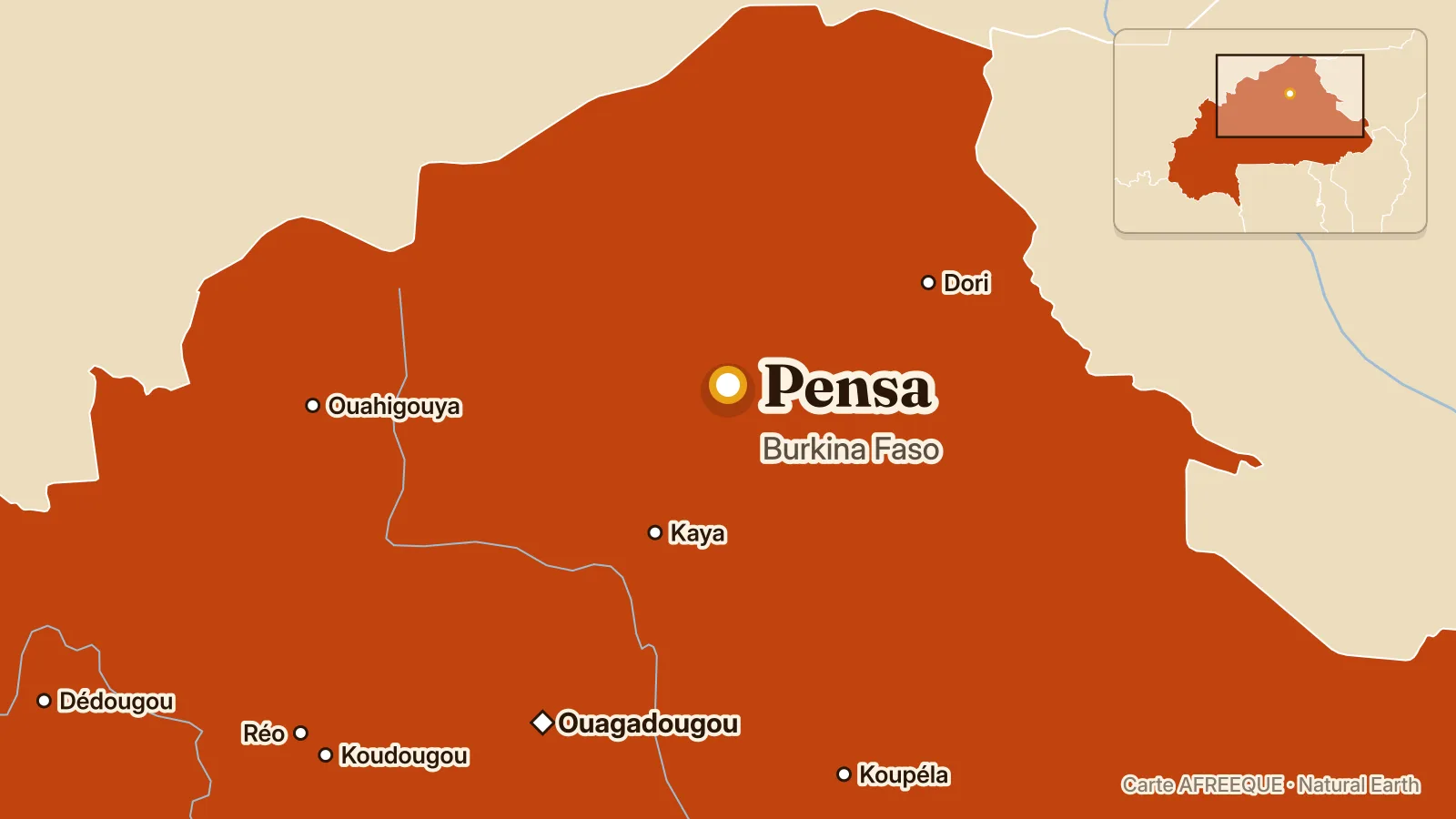 Map: Pensa, Burkina Faso