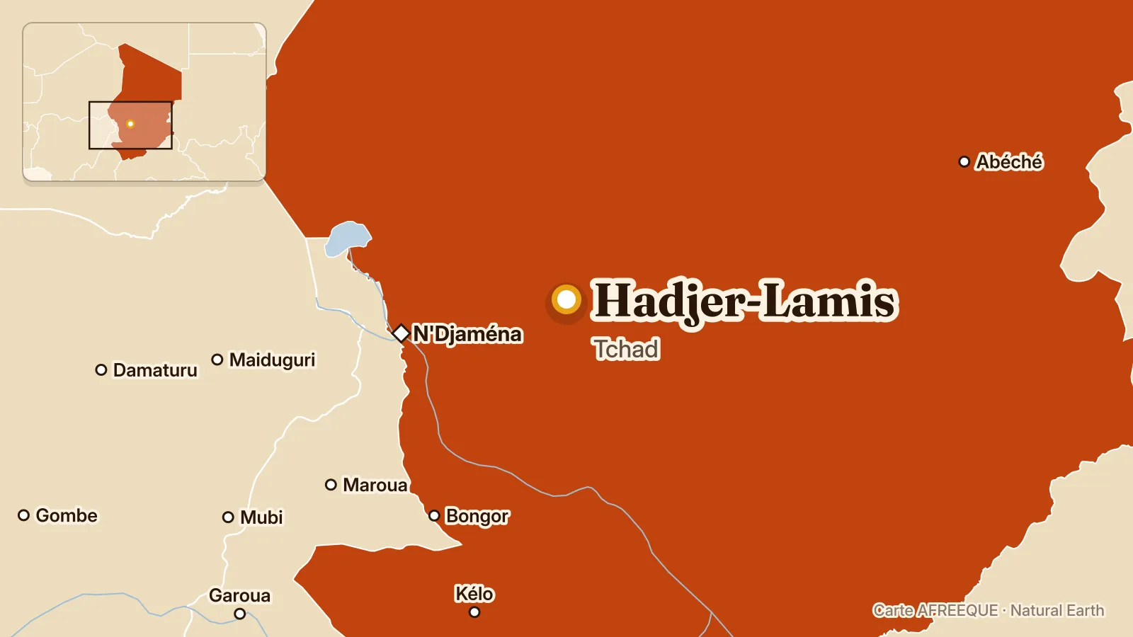Carte : Hadjer-Lamis, Tchad