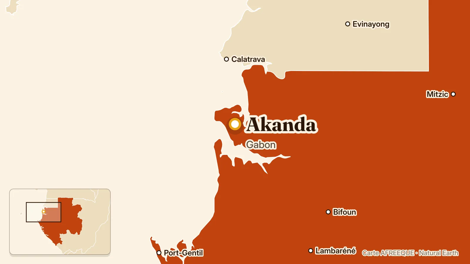 Carte : Akanda, Gabon