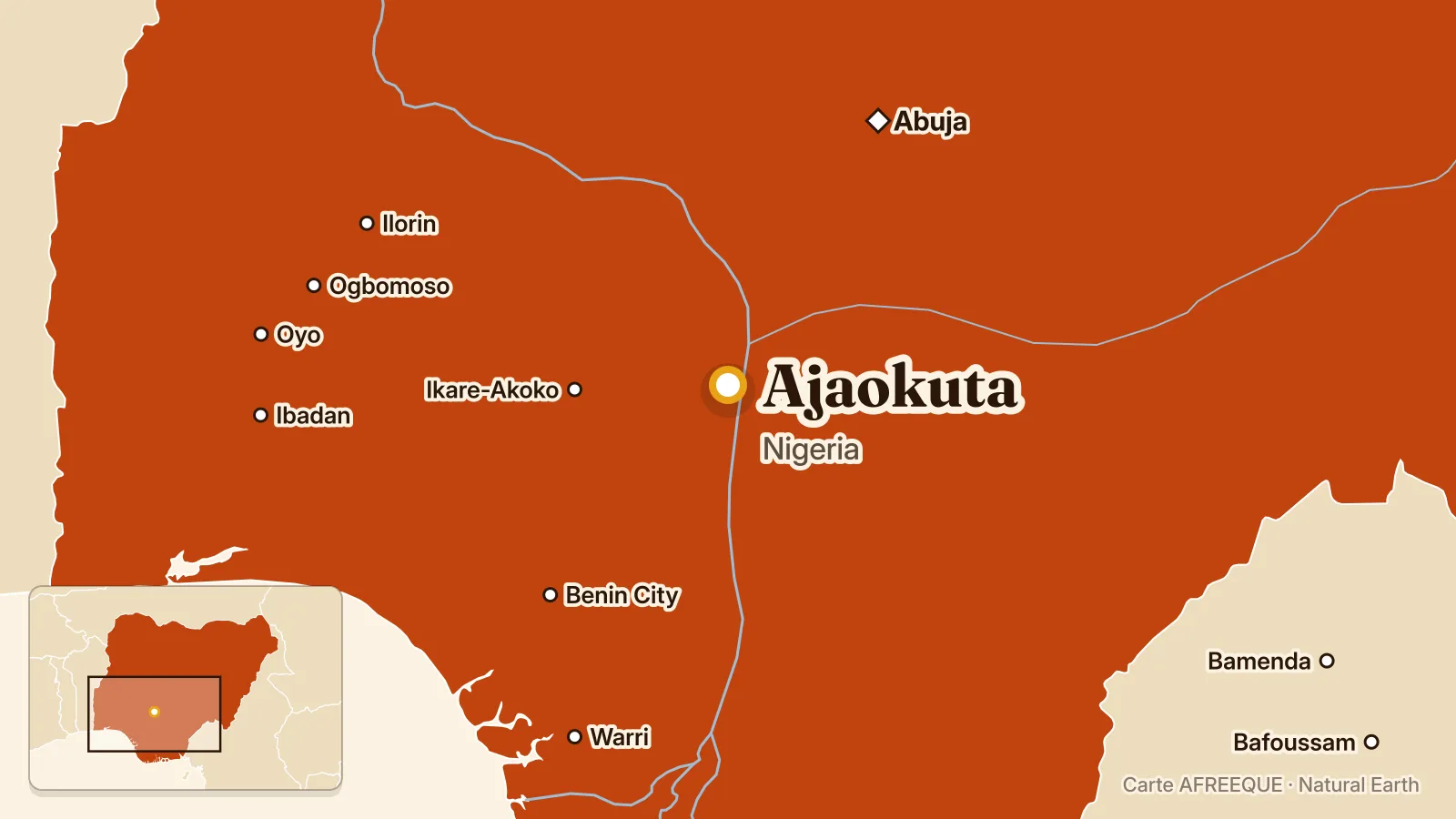 Carte : Ajaokuta, Nigeria