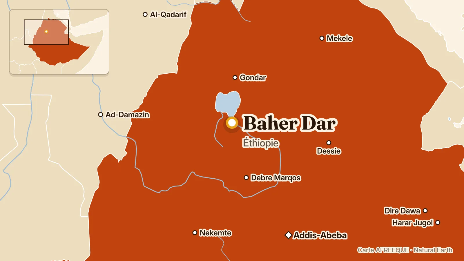 Carte : Baher Dar, Éthiopie