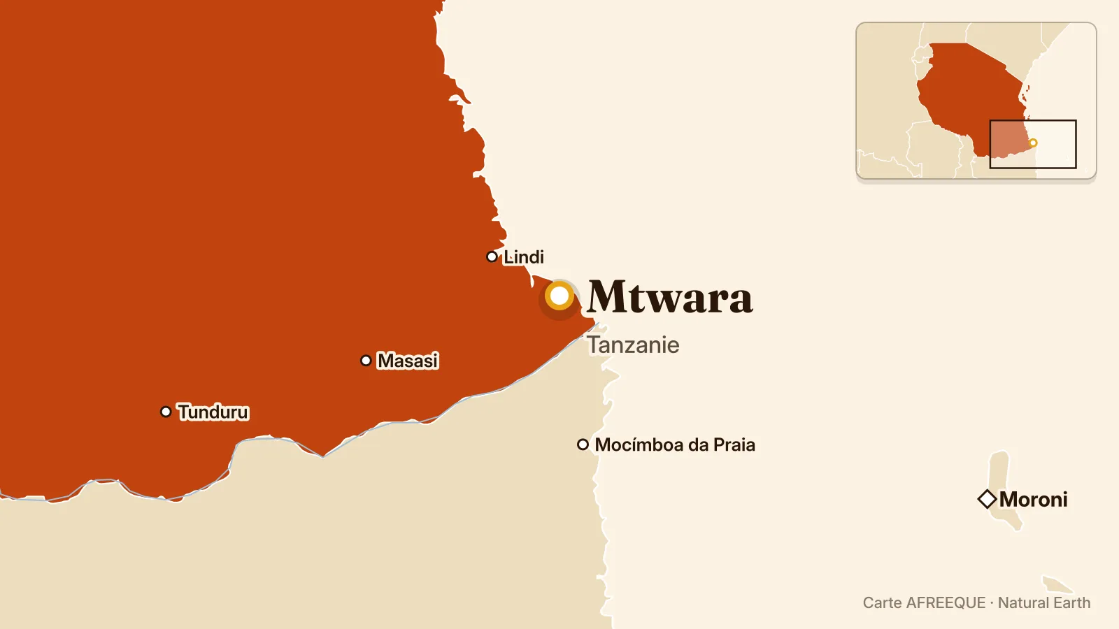Carte : Mtwara, Tanzanie