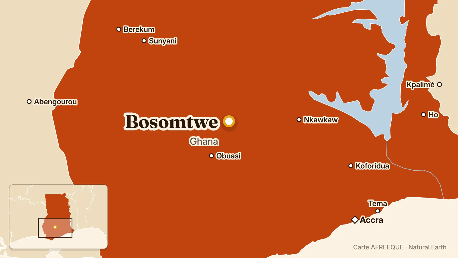 Carte : Bosomtwe, Ghana
