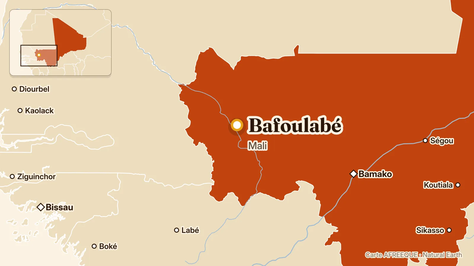 Carte : Bafoulabé, Mali