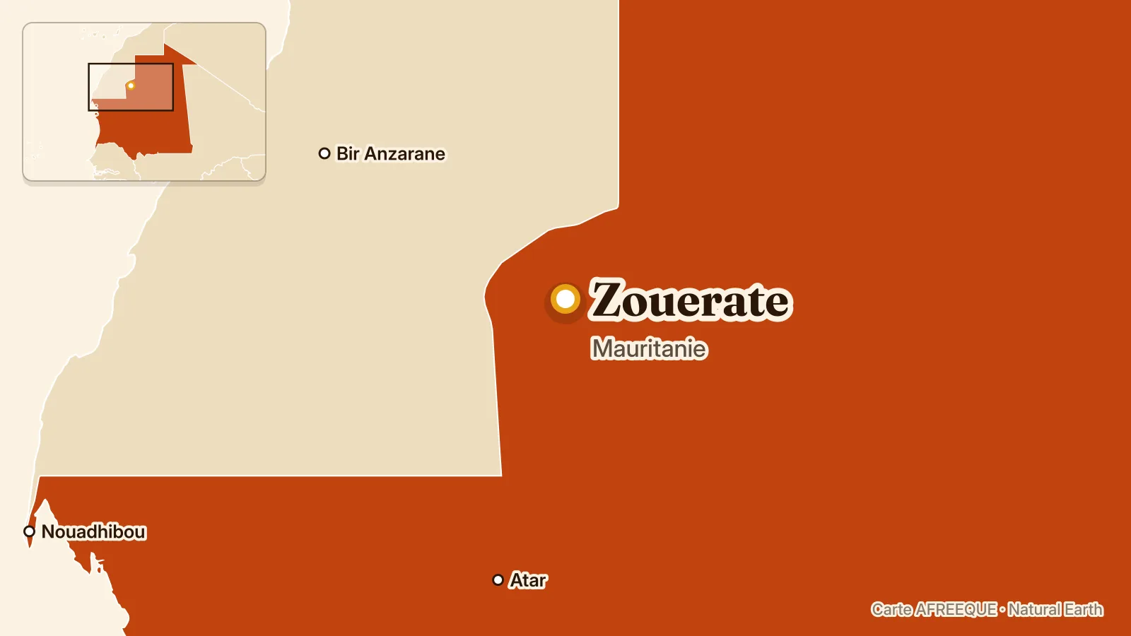 Carte : Zouerate, Mauritanie