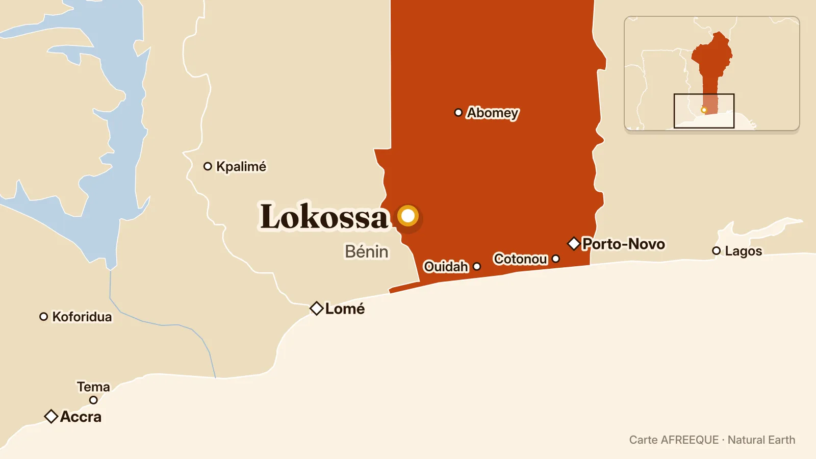Carte : Lokossa, Bénin