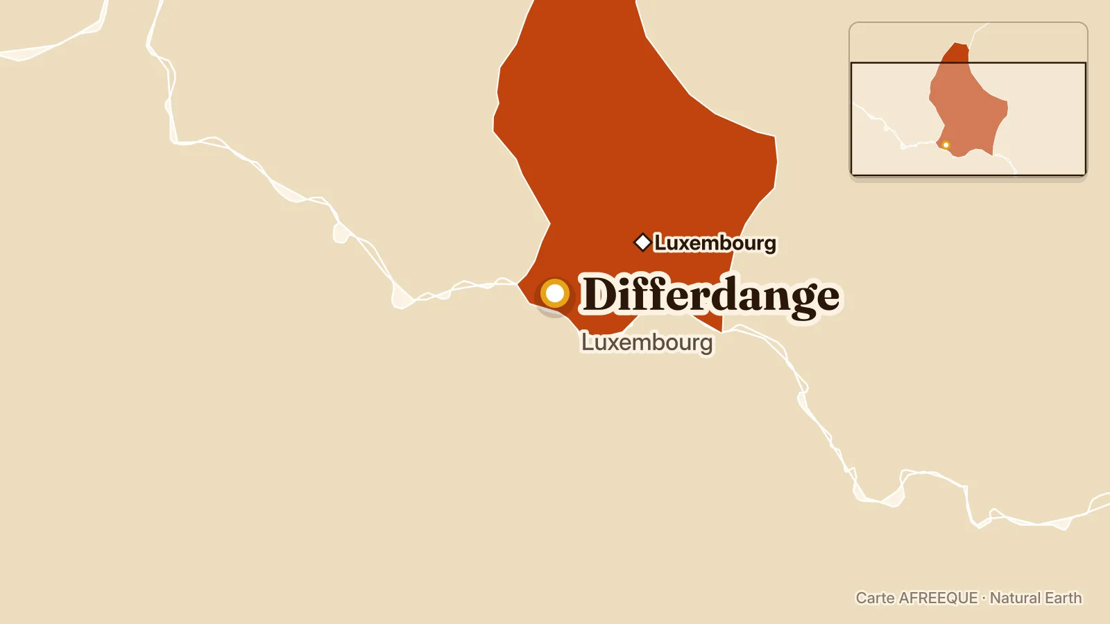 Carte : Differdange, Luxembourg