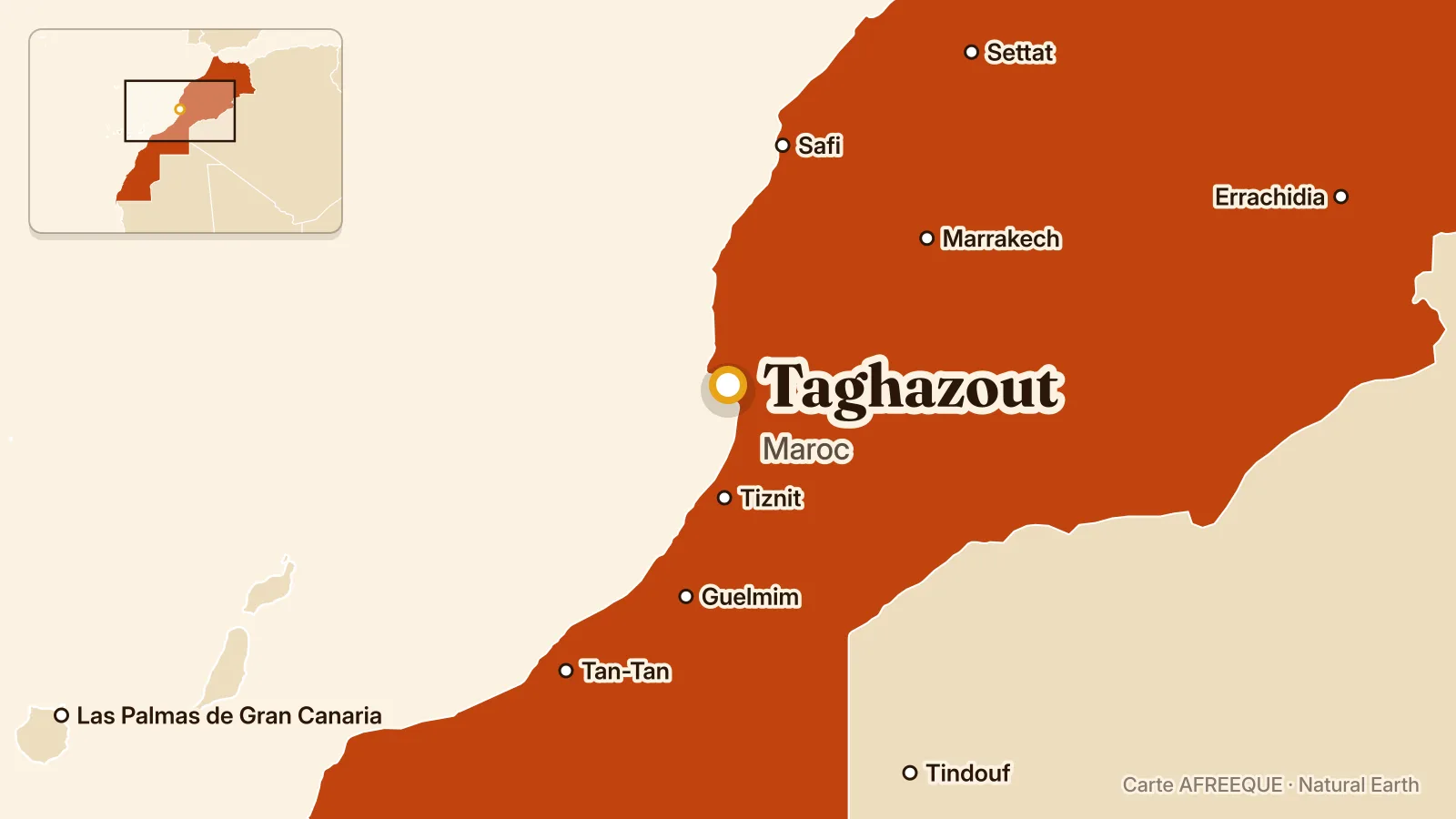 Carte : Taghazout, Maroc