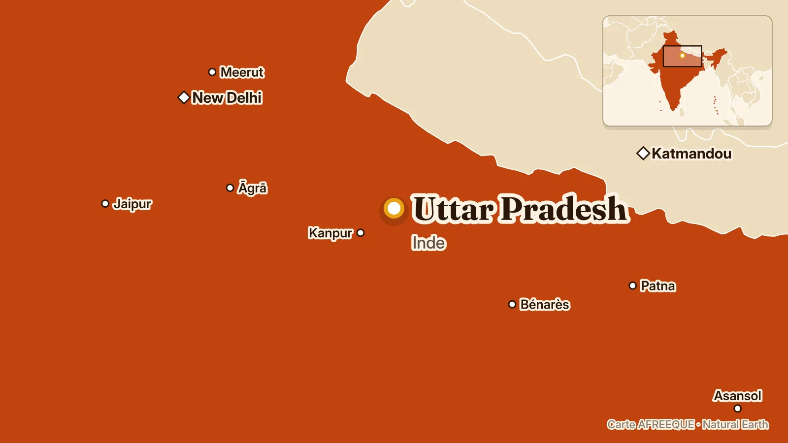 Carte : Uttar Pradesh, Inde