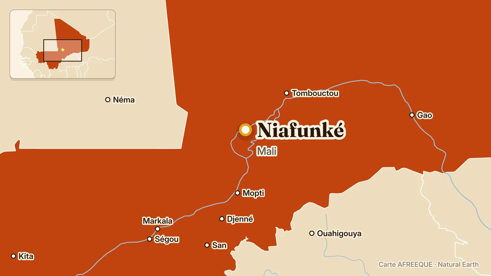 Carte : Niafunké, Mali