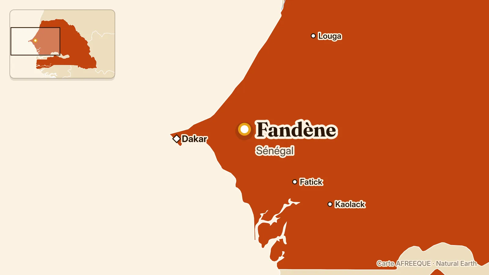 Carte : Fandène, Sénégal