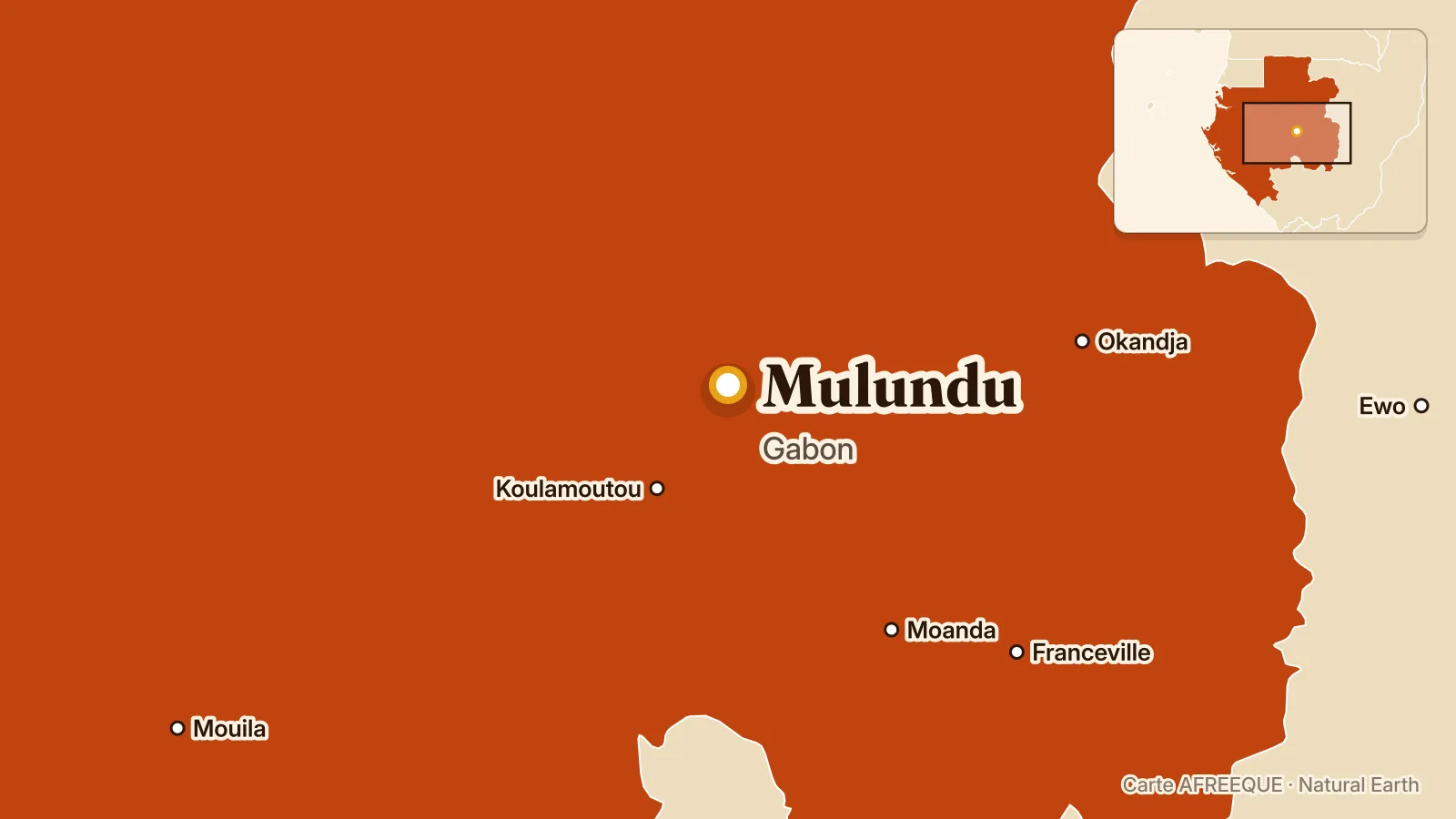 Carte : Mulundu, Gabon