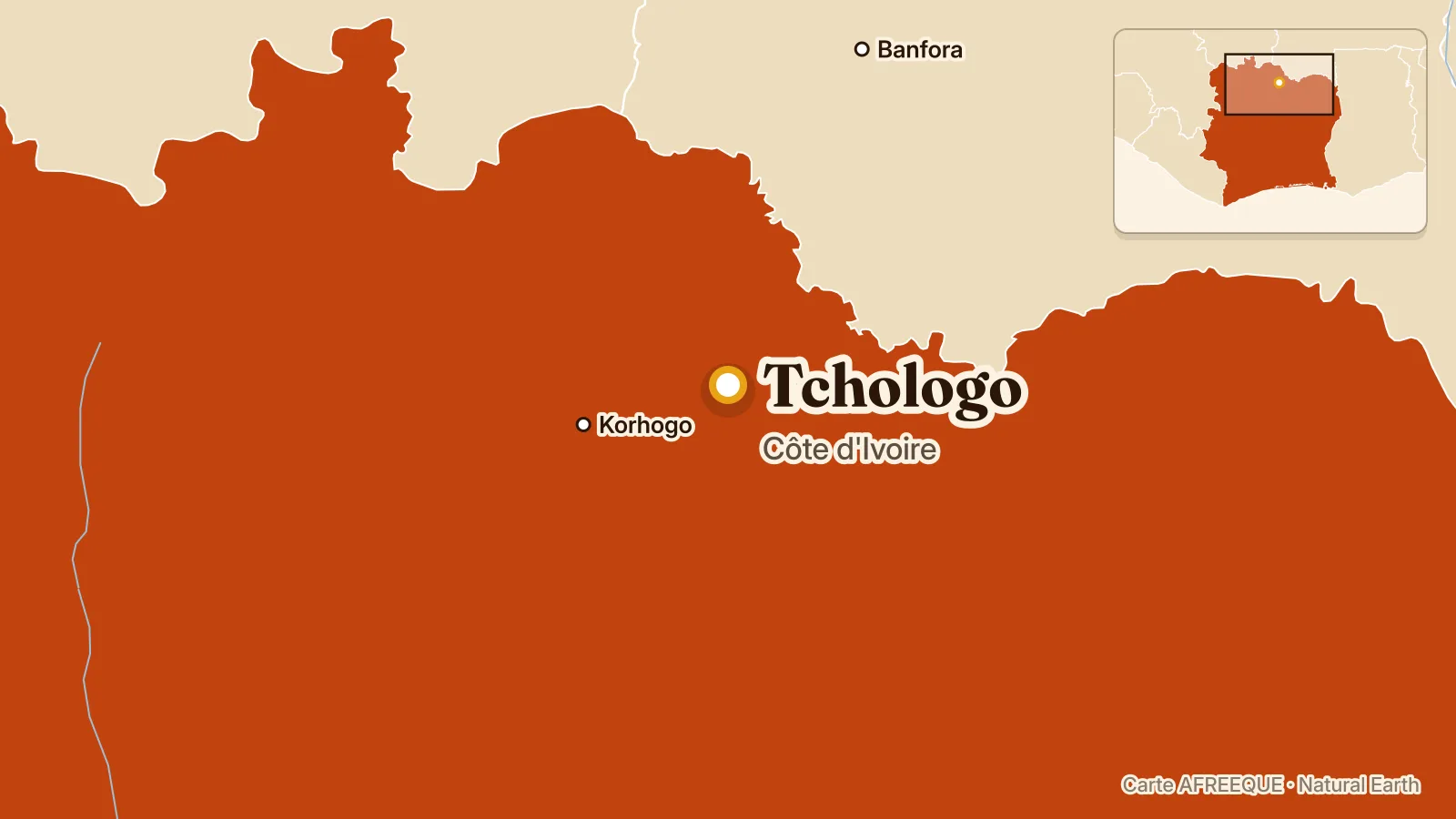 Carte : Tchologo, Côte d'Ivoire