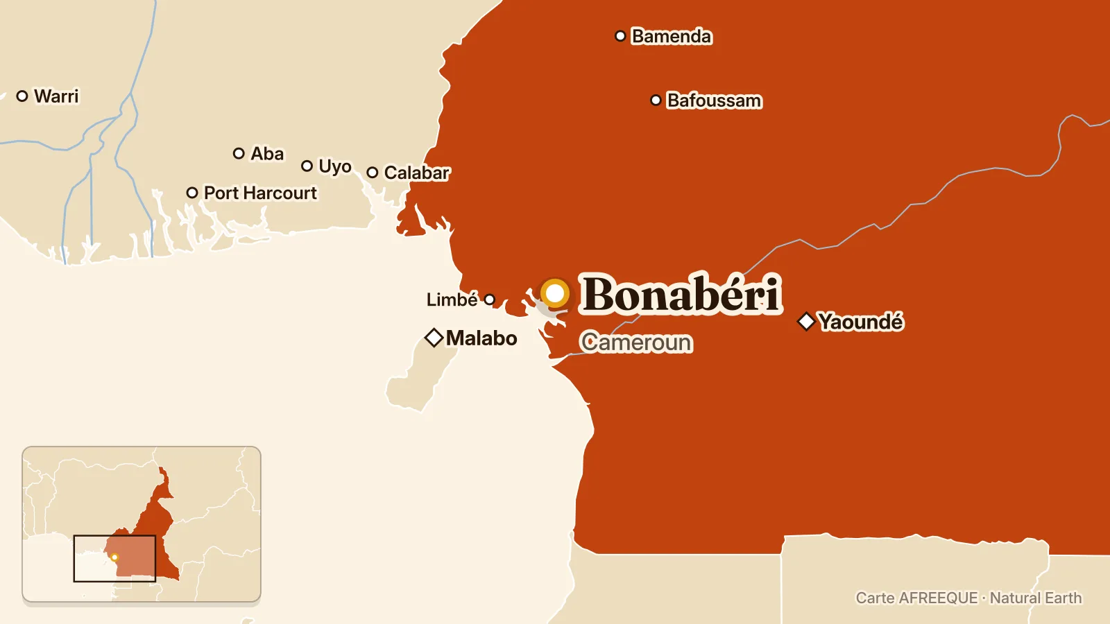 Carte : Bonabéri, Cameroun