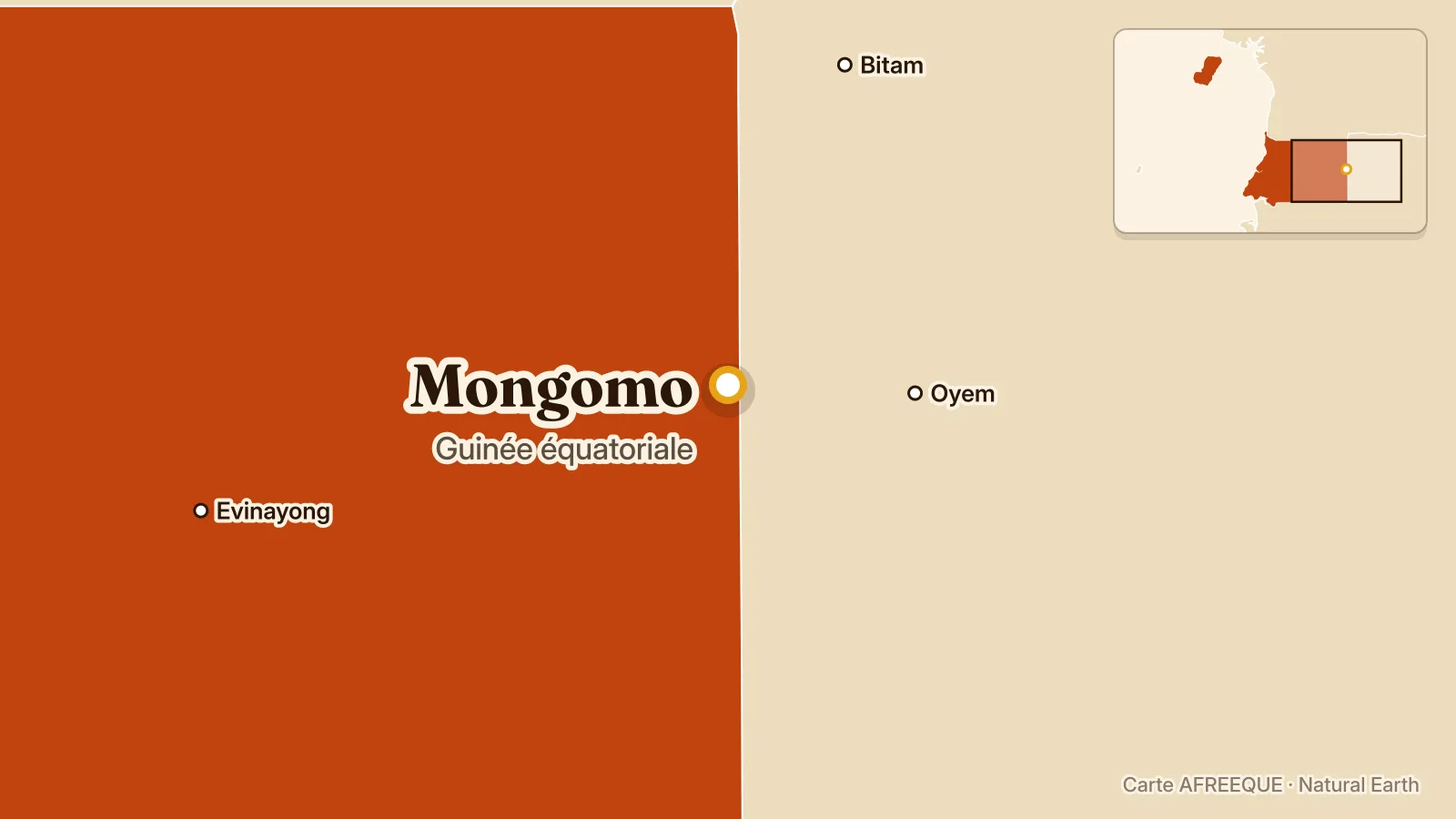Carte : Mongomo, Guinée équatoriale