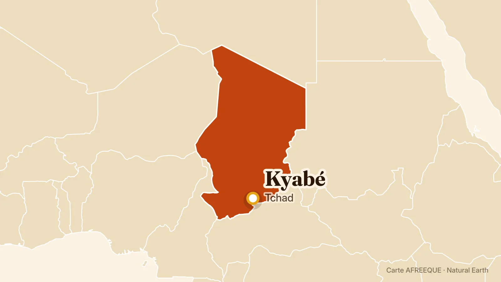 Carte : Kyabé, Tchad